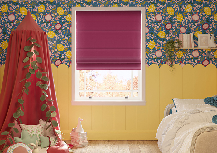 Kyoto Faux Silk, Pink Rouge - Roman Blind - Image 3